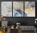 Gray Marble Fluid Effect Wall Art Abstract Canvas Wall Art