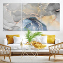 Gray Marble Fluid Effect Wall Art Abstract Canvas Wall Art