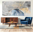 Gray Marble Fluid Effect Wall Art Abstract Canvas Wall Art