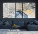 Gray Marble Fluid Effect Wall Art Abstract Canvas Wall Art