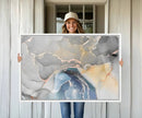 Gray Marble Fluid Effect Wall Art Abstract Canvas Wall Art