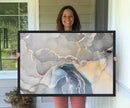 Gray Marble Fluid Effect Wall Art Abstract Canvas Wall Art