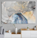 Gray Marble Fluid Effect Wall Art Abstract Canvas Wall Art