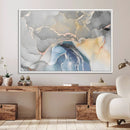 Gray Marble Fluid Effect Wall Art Abstract Canvas Wall Art