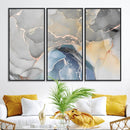 Gray Marble Fluid Effect Wall Art Abstract Canvas Wall Art