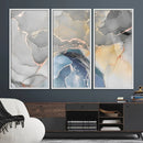 Gray Marble Fluid Effect Wall Art Abstract Canvas Wall Art