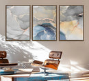 Gray Marble Fluid Effect Wall Art Abstract Canvas Wall Art