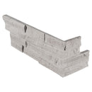 Gray oak split face ledger corner 6X18 marble wall tile LPNLMGRYOAK618COR product shot multiple tiles close up view