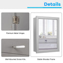 Wall-Mounted Mirrored Medicine Cabinet-Gray