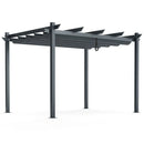10 x 12 Feet Outdoor Aluminum Retractable Pergola Canopy Shelter Grape Trellis by LJGDeals