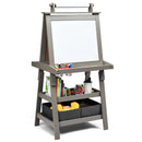 3 in 1 Double-Sided Storage Art Easel-Brown by LJGDeals