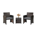 3 Pieces Patio Wicker Furniture Set with Storage Table and Protective Cover by DirectDeals