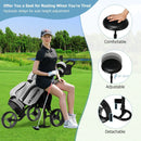 3 Wheels Folding Golf Push Cart with Seat Scoreboard and Adjustable Handle by LJGDeals