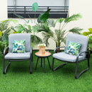 3 Pieces Patio Bistro Conversation Set with Waterproof DPC Tabletop by LJGDeals