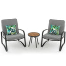 3 Pieces Patio Bistro Conversation Set with Waterproof DPC Tabletop by DirectDeals