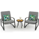 3 Pieces Patio Bistro Conversation Set with Waterproof DPC Tabletop by LJGDeals