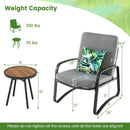 3 Pieces Patio Bistro Conversation Set with Waterproof DPC Tabletop by LJGDeals