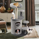 40 Inch Cat Tree Tower Multi-Level Activity Tree with 2-Tier Cat-Hole Condo-Gray by LJGDeals