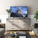 6-Drawer Wide Dresser Chest with Center Support and Anti-tip Kit-Gray by LJGDeals
