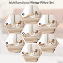 6 Pieces Bed Wedge Pillow Set for Neck Back and Leg Pain Relief-Gray by LJGDeals