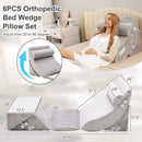 6 Pieces Bed Wedge Pillow Set for Neck Back and Leg Pain Relief-Gray by LJGDeals