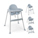 4-in-1 Convertible Baby High Chair with Removable Double Tray