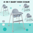 4-in-1 Convertible Baby High Chair with Removable Double Tray by LJGDeals