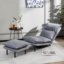Modern Armless Accent Chair with Ottoman for Living Room-Gray by LJGDeals