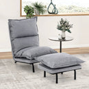 Modern Armless Accent Chair with Ottoman for Living Room-Gray by LJGDeals