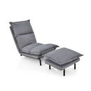 Modern Armless Accent Chair with Ottoman for Living Room-Gray by LJGDeals