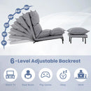 Modern Armless Accent Chair with Ottoman for Living Room-Gray by LJGDeals