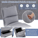Modern Armless Accent Chair with Ottoman for Living Room-Gray by LJGDeals