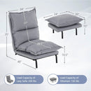 Modern Armless Accent Chair with Ottoman for Living Room-Gray by LJGDeals