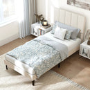 Upholstered Platform Bed with Adjustable Headboard - Twin by LJGDeals