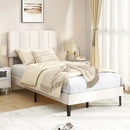 Upholstered Platform Bed with Adjustable Headboard - Twin by LJGDeals