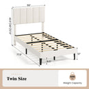 Upholstered Platform Bed with Adjustable Headboard - Twin by DirectDeals