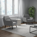 Modern Tufted Fabric Accent Chair with Rubber Wood Legs by LJGDeals