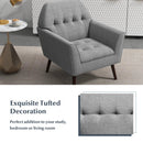 Modern Tufted Fabric Accent Chair with Rubber Wood Legs by LJGDeals
