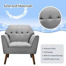 Modern Tufted Fabric Accent Chair with Rubber Wood Legs by LJGDeals