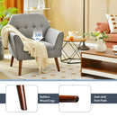 Modern Tufted Fabric Accent Chair with Rubber Wood Legs by LJGDeals