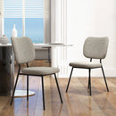 Set of 2 Modern Armless Dining Chairs with Linen Fabric by LJGDeals