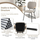 Set of 2 Modern Fabric Dining Chairs with Armrest and Curved Backrest by LJGDeals