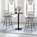 2 Pieces 29 Inch Velvet Bar Stools Set with Tufted Back and Footrests by LJGDeals
