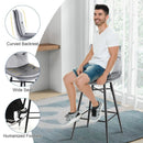 2 Pieces 29 Inch Velvet Bar Stools Set with Tufted Back and Footrests by LJGDeals