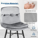 2 Pieces 29 Inch Velvet Bar Stools Set with Tufted Back and Footrests by LJGDeals