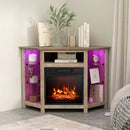Fireplace Corner TV Stand with LED Lights and Smart APP Control for 50 Inches TV by LJGDeals