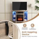 Fireplace Corner TV Stand with LED Lights and Smart APP Control for 50 Inches TV by LJGDeals