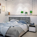 Upholstered Wall Mounted Headboard with Tufted Button Linen Fabric by LJGDeals