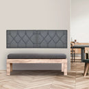 Upholstered Wall Mounted Headboard with Tufted Button Linen Fabric by LJGDeals