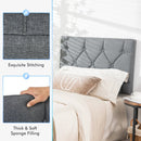 Upholstered Wall Mounted Headboard with Tufted Button Linen Fabric by LJGDeals